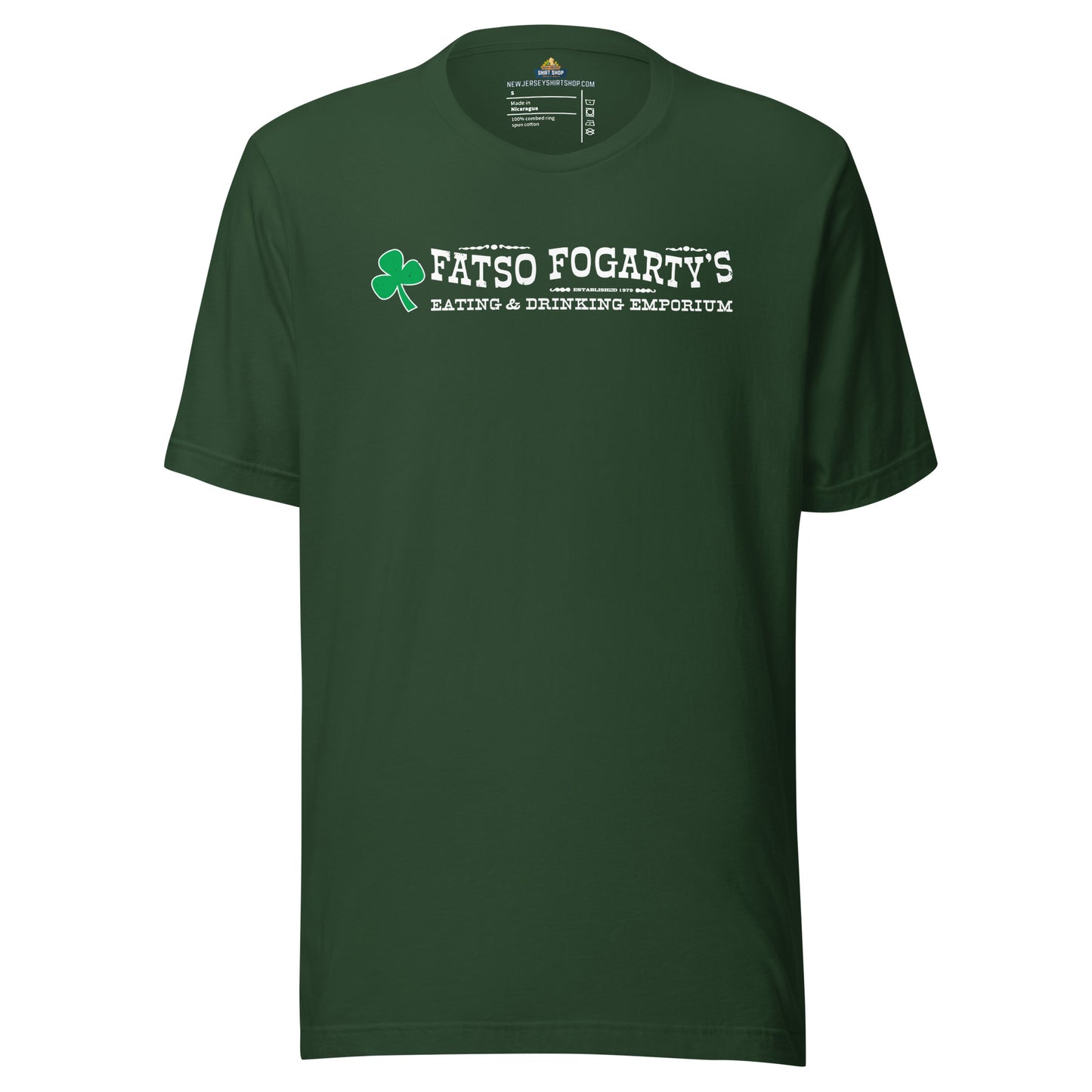 Fatso Fogarty's North Arlington NJ retro t-shirt, forest, front