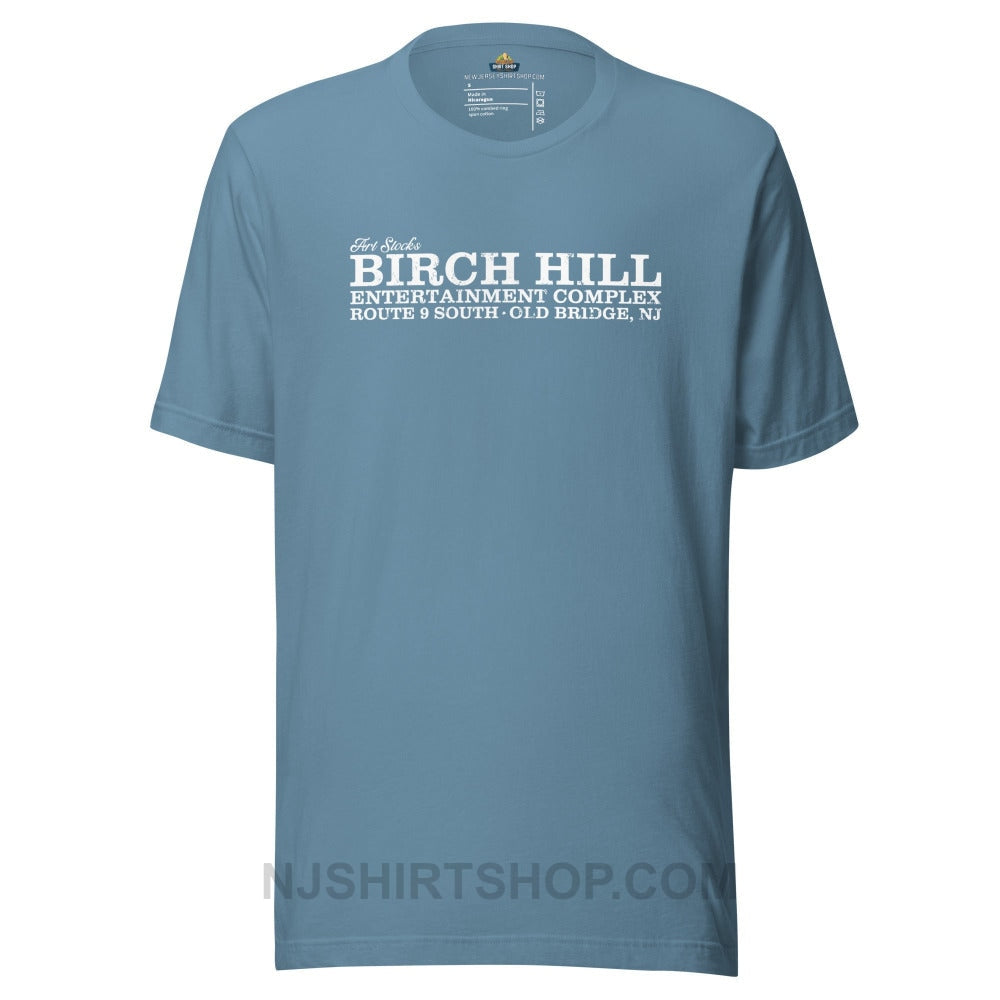 New Jersey Shirt Shop Vintage Retro Art Stock's Birch Hill Entertainment Unisex t-shirt